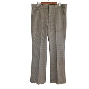 1960's 1970's Vintage Multicolor Wide Flare Leg Plaid HoundsTooth Trouser Pants